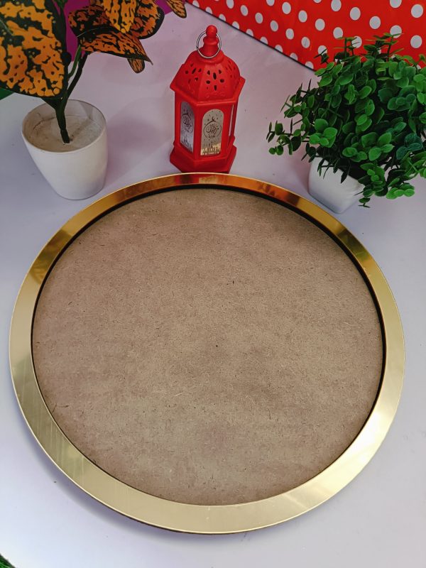 12" round MDF base with acrylic ring